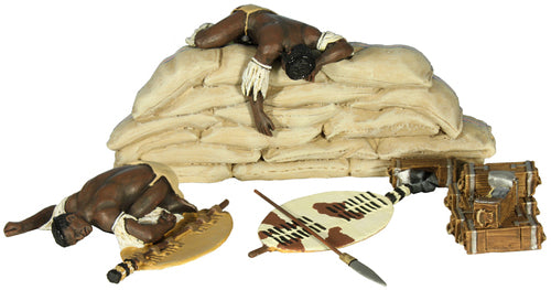 20127 - "Twilight No.1" - Dead Zulu on Mealie Bags and Another on the Ground